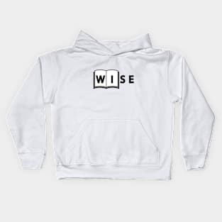 Wise typographic logo design Kids Hoodie